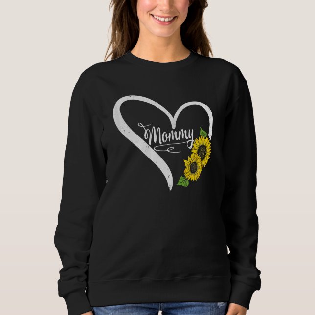 Womens Happy Mother's Day Mommy Mom Heart Daisy Su Sweatshirt (Front)