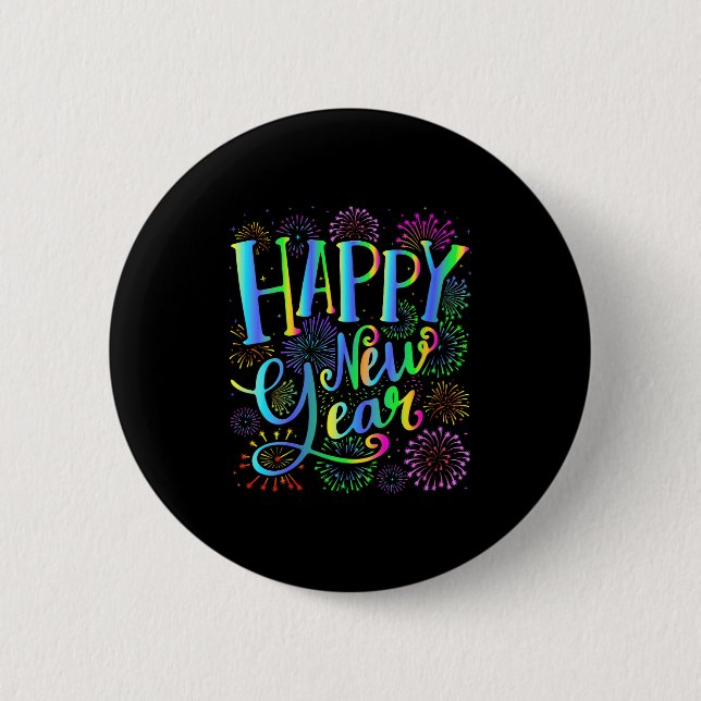 Womens Happy New Year 2026 V-neck  Button (Front)