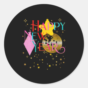 Womens Happy New Years Eve Party Supplies 2026 Mat Classic Round Sticker