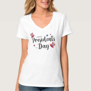 Women's Happy Presidents' Day Patriotic V-Neck T-Shirt