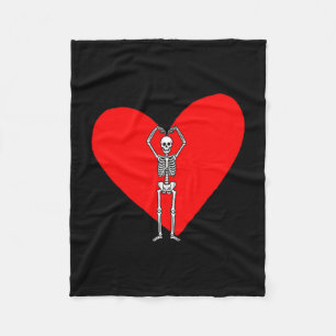 Women's Happy Valentine’s Day Skeleton Vintage For Fleece Blanket