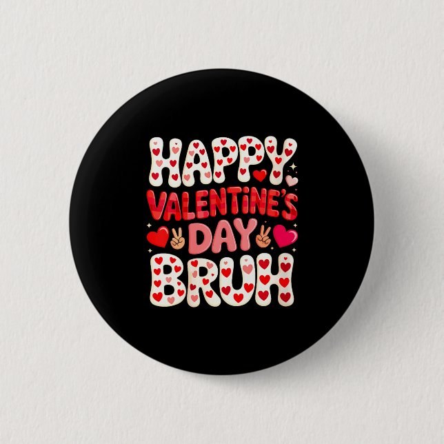 Women's Happy Valentine's Day Hearts Matching Kids Button (Front)