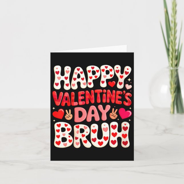 Women's Happy Valentine's Day Hearts Matching Kids Card (Front)
