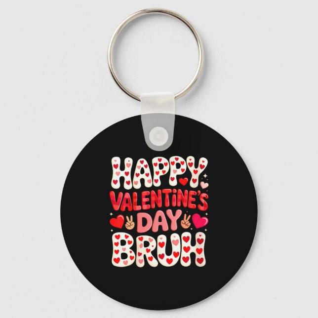 Women's Happy Valentine's Day Hearts Matching Kids Keychain (Front)