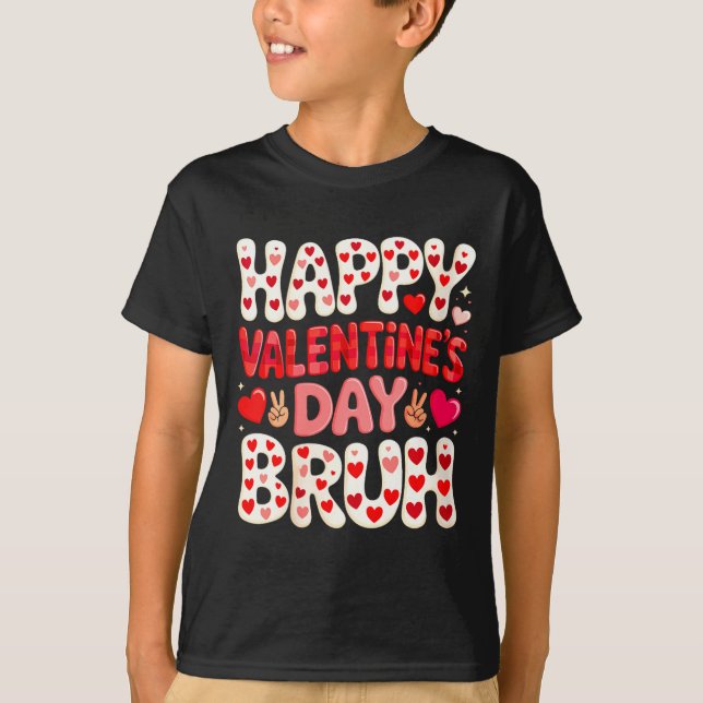 Women's Happy Valentine's Day Hearts Matching Kids T-Shirt (Front)