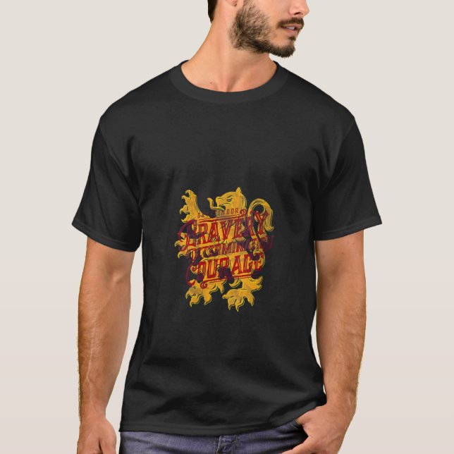 Womens Harry Potter House Gryffindor Bravery Deter T-Shirt (Front)