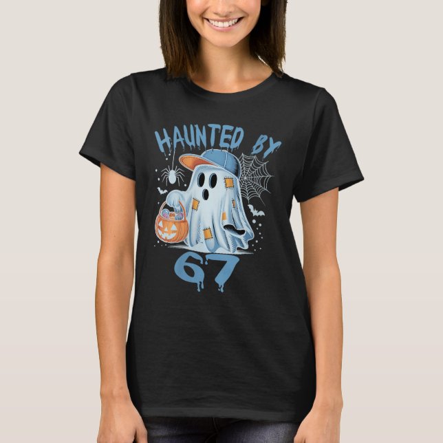 Womens Haunted 6 7 Six Seven 67 Meme Halloween Cos T-Shirt (Front)