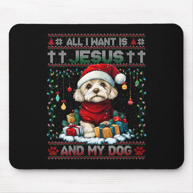 Womens Havanese Christmas Tree Lights Decorations Mouse Pad Zazzle