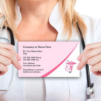 Women's Health And Medical Clinic Business Card by Luckyturtle at Zazzle