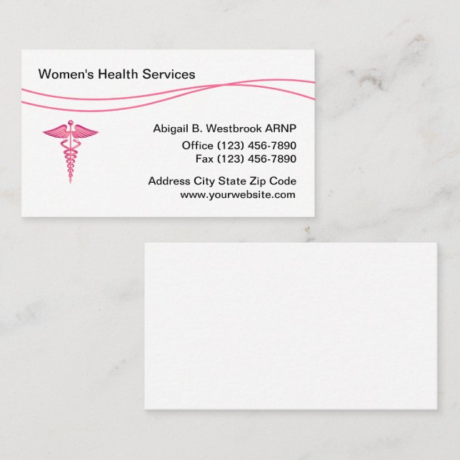 Women's Health Medical Center Business Card (Front/Back)