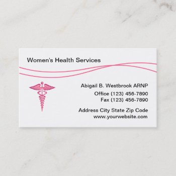 Women's Health Medical Center Business Card by Luckyturtle at Zazzle