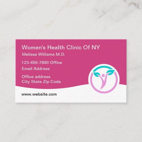 Womens Health Medical Clinic Doctor Business Card