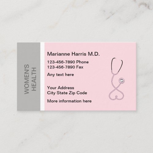 Womens Health Medical Doctor Appointment Cards