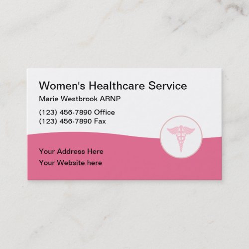 Womens Health Medical Office Business Card