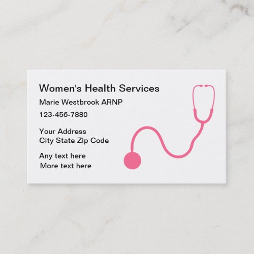 Womens Health Nurse Practitioner Medical Business Card