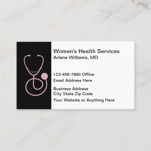 Womens Health Theme Business Cards Design