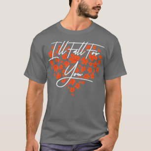 Womens Heart Autumn Leaves Fall SeasonT-Shirt T-Shirt