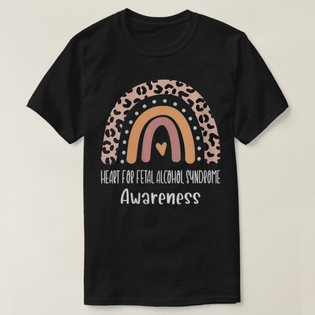 Womens Heart For Fetal Alcohol Syndrome Awareness  T-Shirt (Design Front)