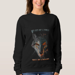 Womens Heart Of A Wolf Soul Of A Dragon Wolf &drag Sweatshirt