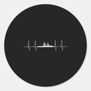 Womens Heartbeat Rowing Crew Line Stroke Srt Athle Classic Round Sticker