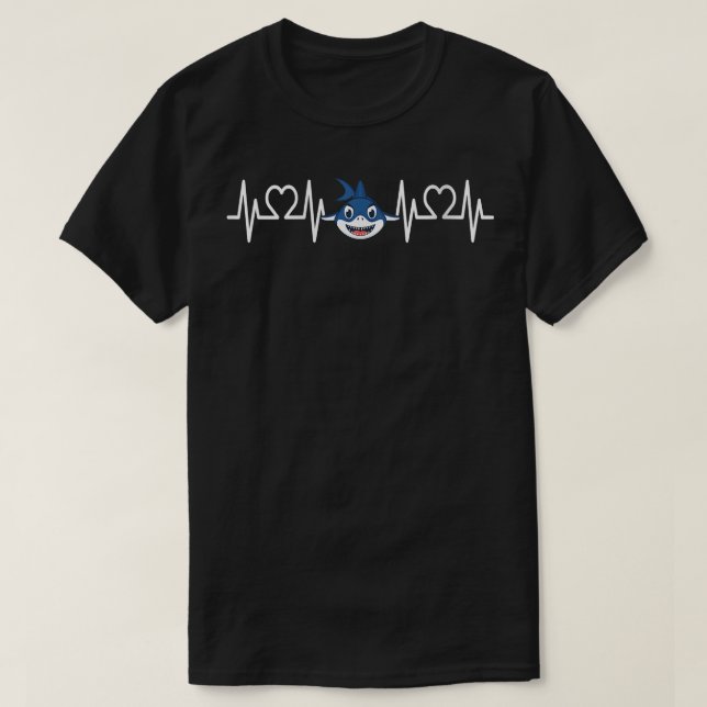Womens Heartbeat Shark I Kids I Shark Fish I Toddl T-Shirt (Design Front)