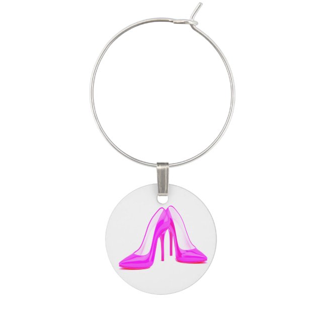 Women's Heels Wine Glass Charms, Set 2 Charm (First Charm)