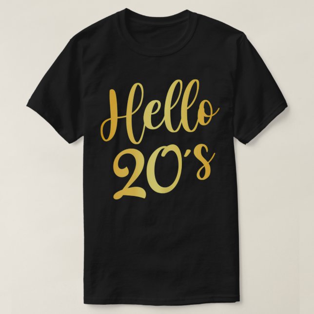 Womens Hello 20's Womens 20th Birthday Gift 20 Yea T-Shirt (Design Front)