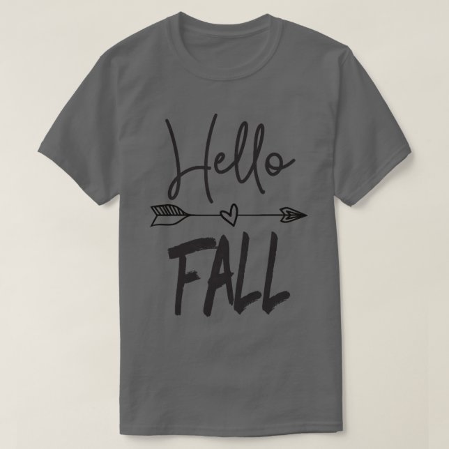 Womens Hello Fall Cute Autumn Tee For Women, Mom A (Design Front)