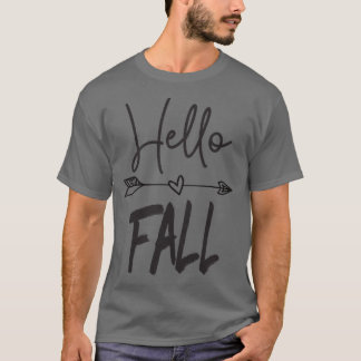 Womens Hello Fall Cute Autumn Tee For Women, Mom A