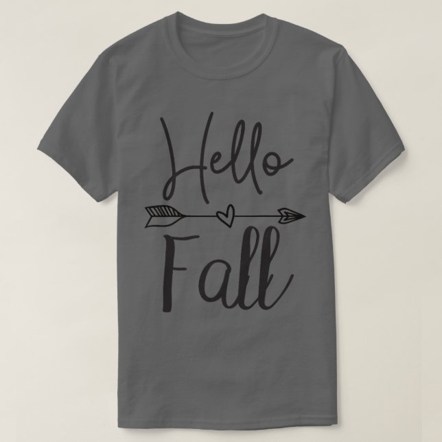 Womens Hello Fall Cute Autumn Tee For Women, Mom A (Design Front)