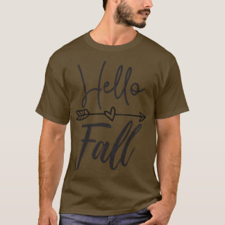 Womens Hello Fall Cute Autumn Tee For Women, Mom A