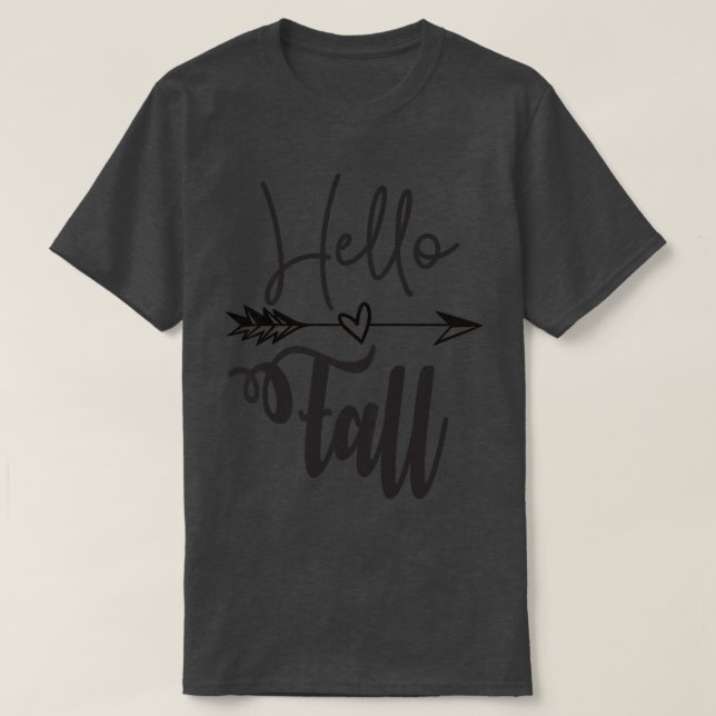 Womens Hello Fall Cute Autumn Tee For Women, Mom A (Design Front)