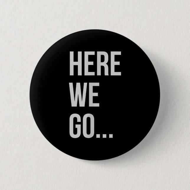 Womens Here We Go Xl Heather Blue  Button (Front)