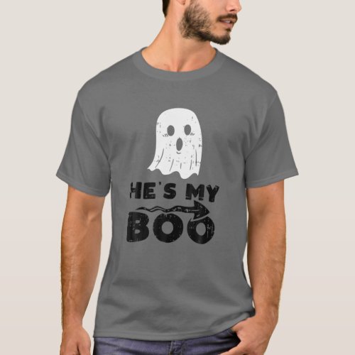 Womens Hes My Boo Cute Matching Couple Halloween C T_Shirt