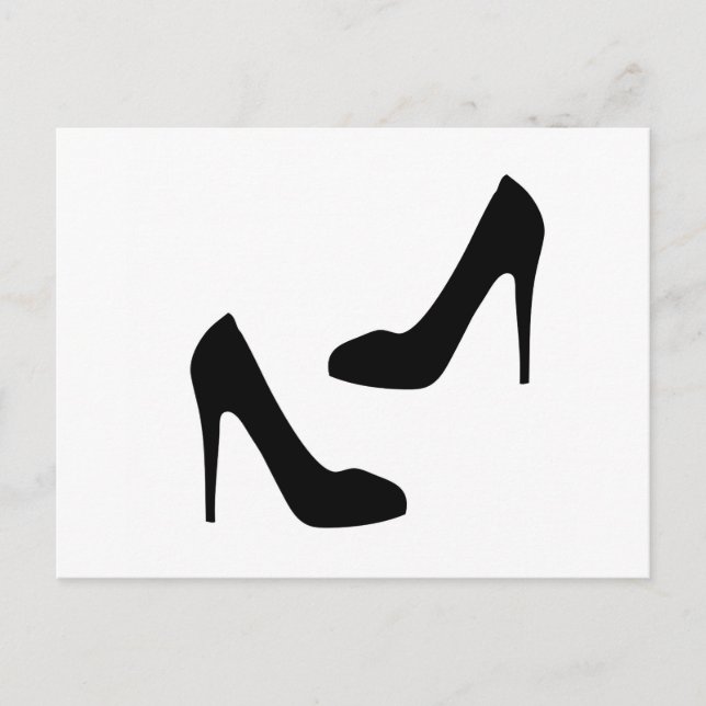 Womens High Heel Shoes in Silhouette Postcard (Front)