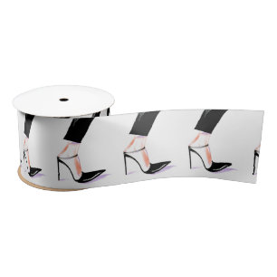 Women's high-heeled shoes satin ribbon