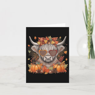Womens Highland Cow Fall Thanksgiving Halloween Pu Card