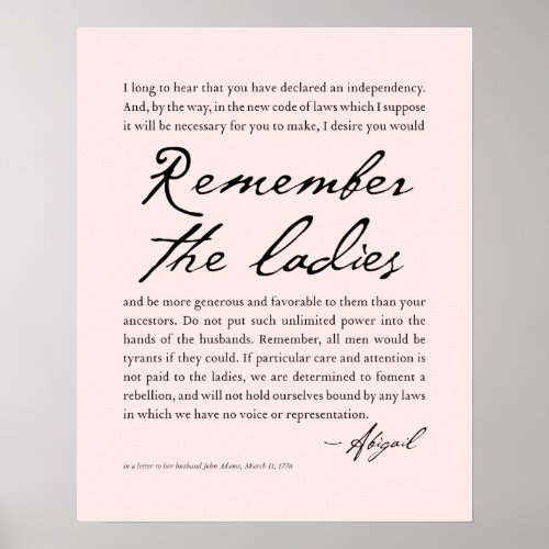 Womens History Feminism Poster 1776 quote print