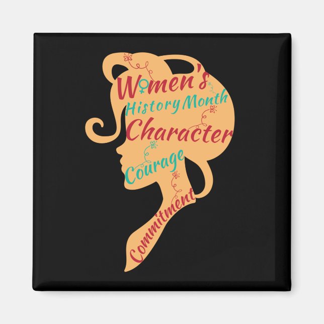 WOMEN'S HISTORY MONTH CHARACTER COURAGE COMMITMENT MAGNET (Front)