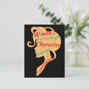 WOMEN'S HISTORY MONTH CHARACTER COURAGE COMMITMENT POSTCARD