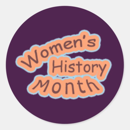 Womens History Month Classic Round Sticker