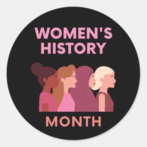 Womens History Month Classic Round Sticker