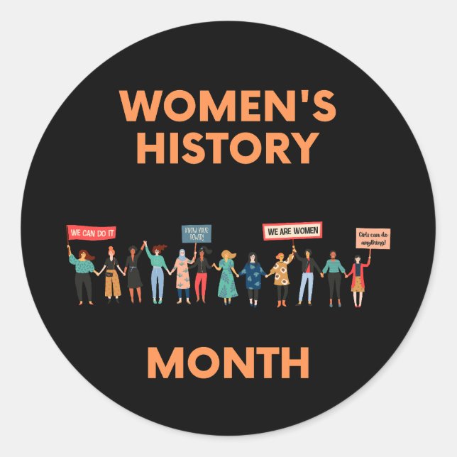 Women's History Month Classic Round Sticker (Front)