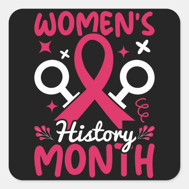 Women's History Month Feminist Square Sticker (Front)