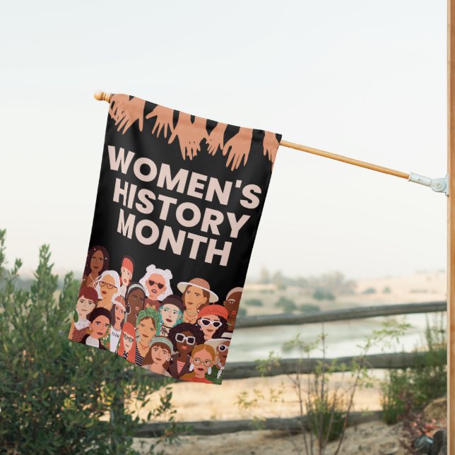 Women's History Month House Flag (Insitu (Back))