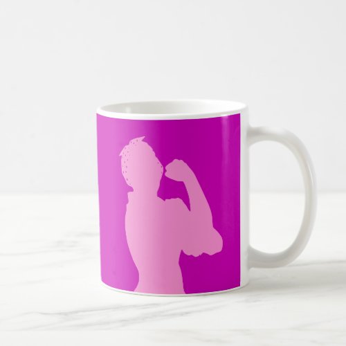 Womens History Month Pink Rosie the Riveter Coffee Mug