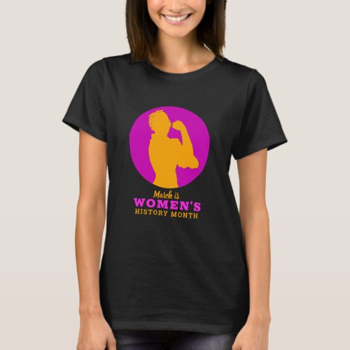 Womens History Month Vivid Magenta Orange Graphic T_Shirt