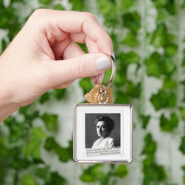 Women's History: Rosa Luxemburg Quote on Freedom Keychain (Hand)