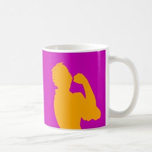 Womens History Rosie Riveter Hot Pink  Orange Coffee Mug