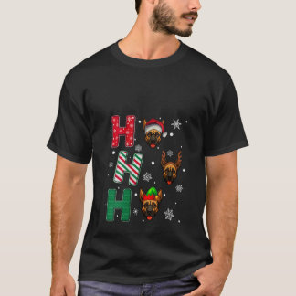 Womens Ho Ho Ho Belgian Malinois Dog Lover Christm T-Shirt